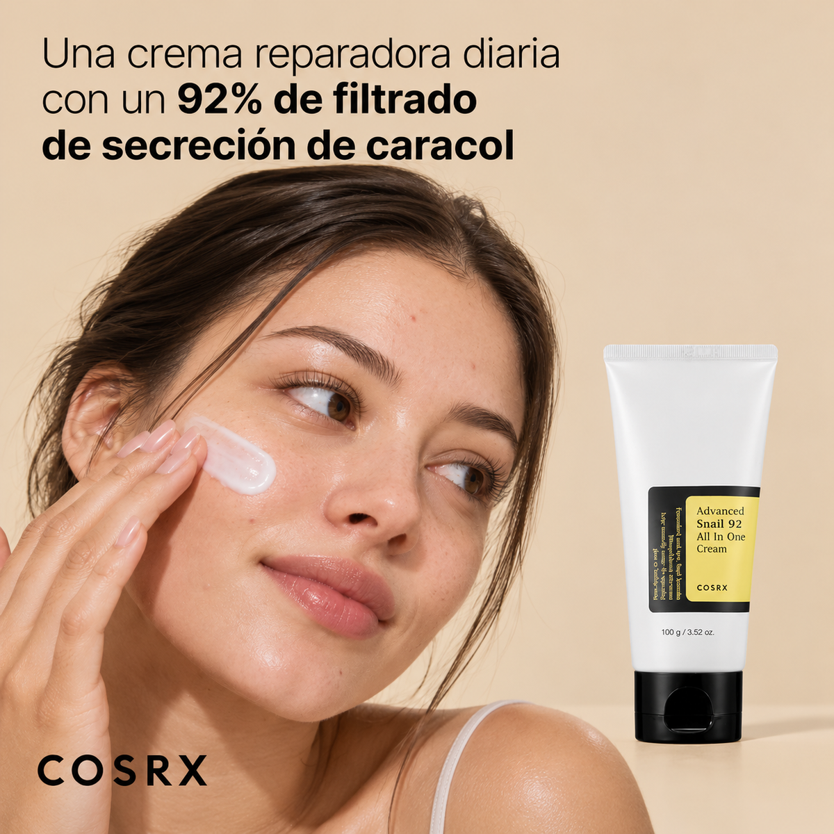 COSRX Snail 92 Crema Tubo 50g — Repara e hidrata