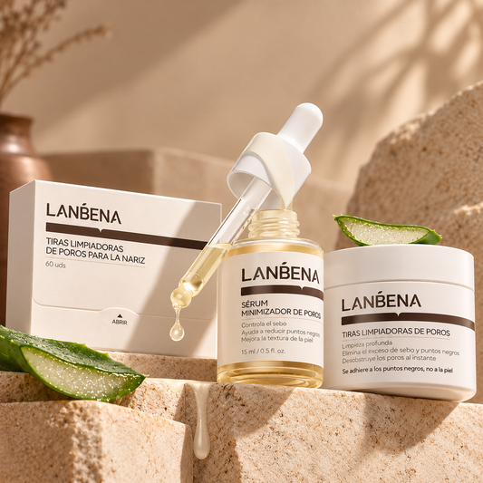Pore Detox Kit | Pack mascarilla con tiras + sérum para puntos negros y filamentos sebáceos – LANBENA