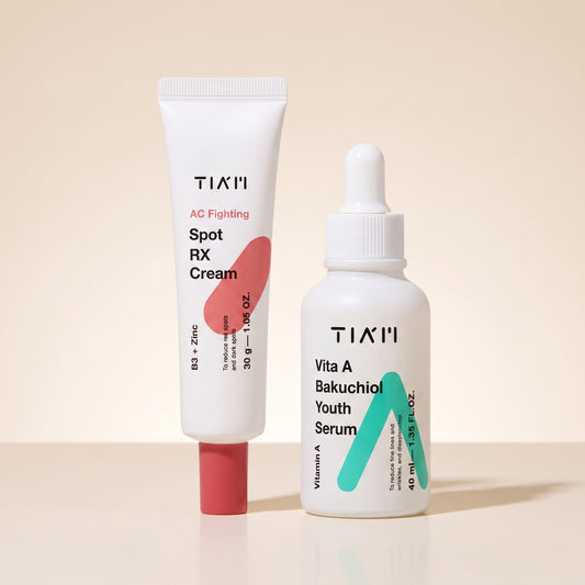 Pack Anti-manchas & Antiedad TIA'M — Spot RX Cream + Vita A Bakuchiol Youth Serum