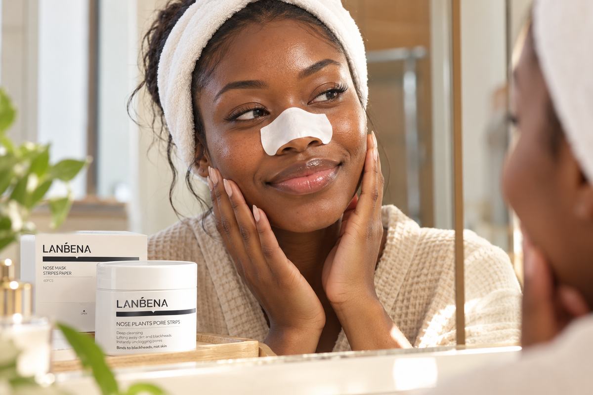 Pore Detox Kit | Pack mascarilla con tiras + sérum para puntos negros y filamentos sebáceos – LANBENA