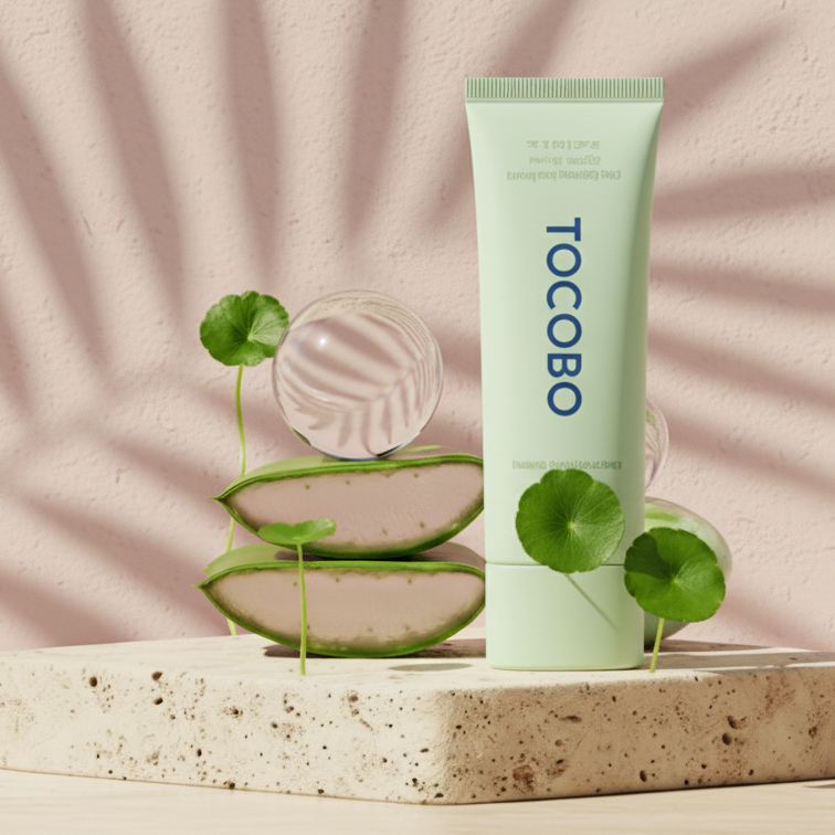 TOCOBO – Cica Calming Sun Serum SPF50+ PA++++ — Protección alta que calma y refresca