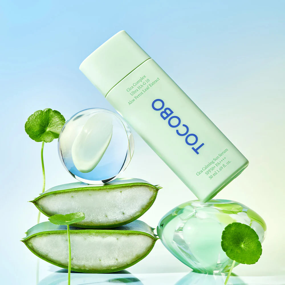 TOCOBO – Cica Calming Sun Serum SPF50+ PA++++ — Protección alta que calma y refresca